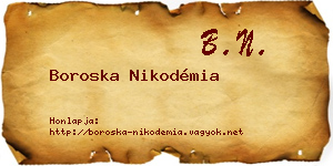 Boroska Nikodémia névjegykártya