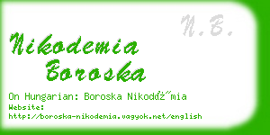 nikodemia boroska business card